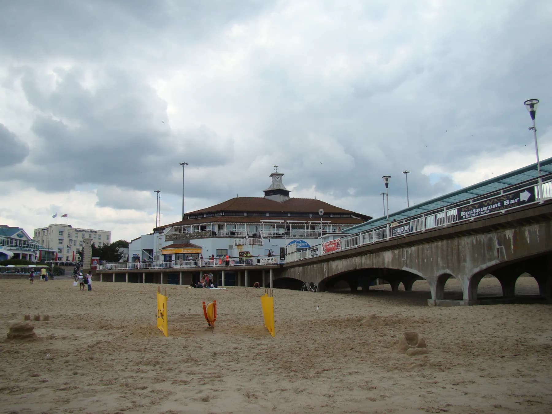 Bournemouth seafront and pier, seen from the beach